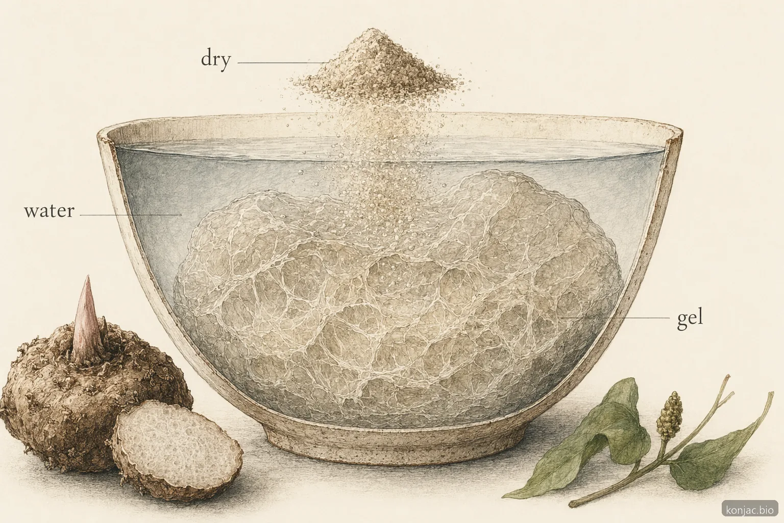 glucomannan to lose weight forms a water-holding gel, which explains fullness and the need for fluids