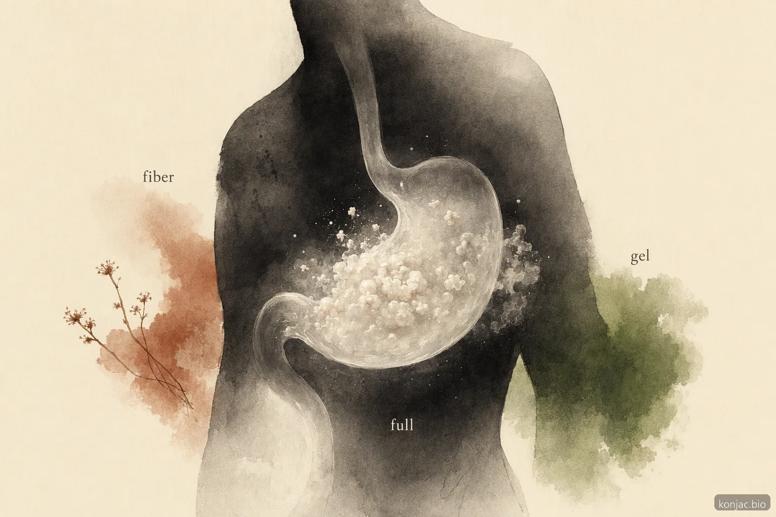 glucomannan weight loss supplement forms a viscous gel in the stomach, helping meals feel more filling.
