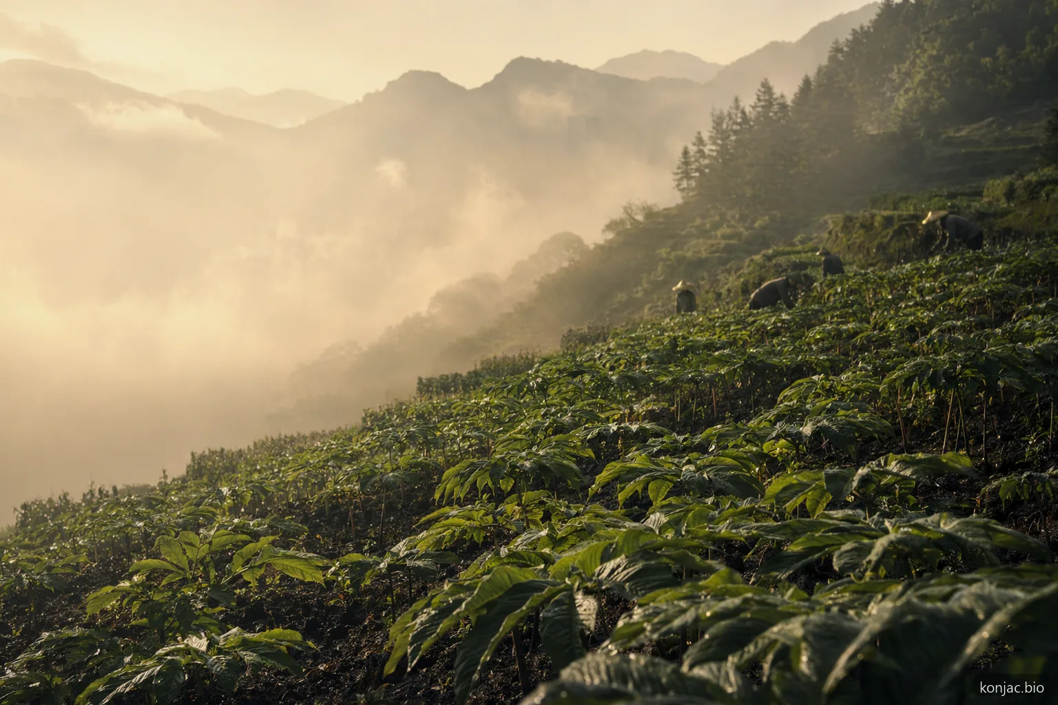 konjac plant cultivation thrives in humid upland fields with shade, drainage, and careful harvesting