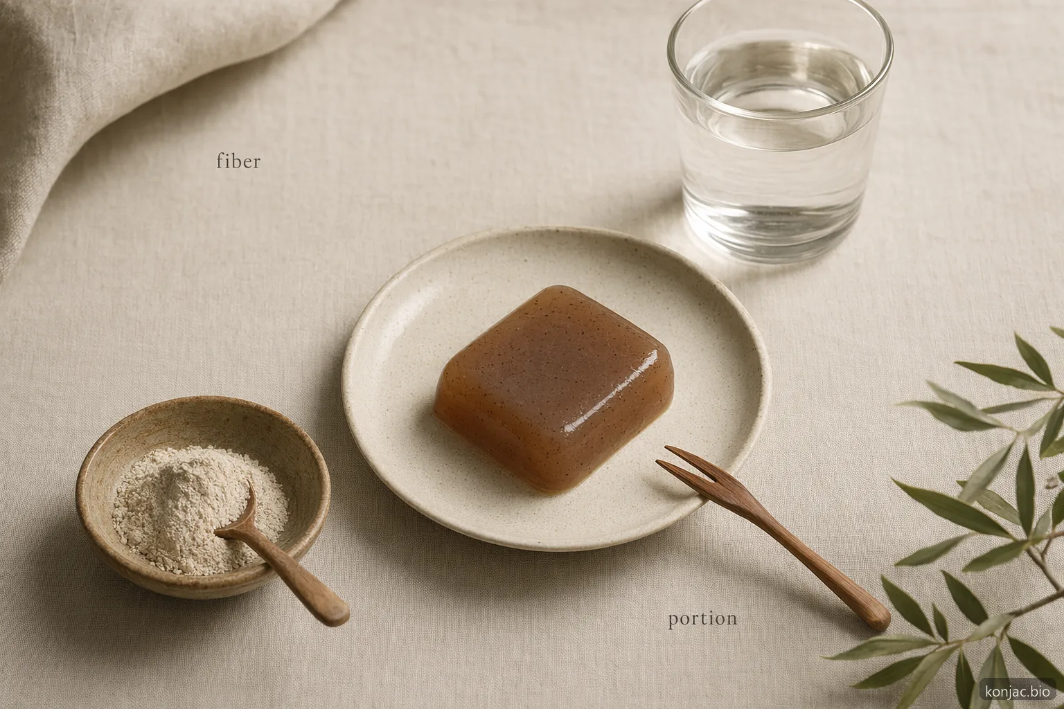 benefits of konjac jelly include soluble fiber and portion control when serving size and hydration are considered