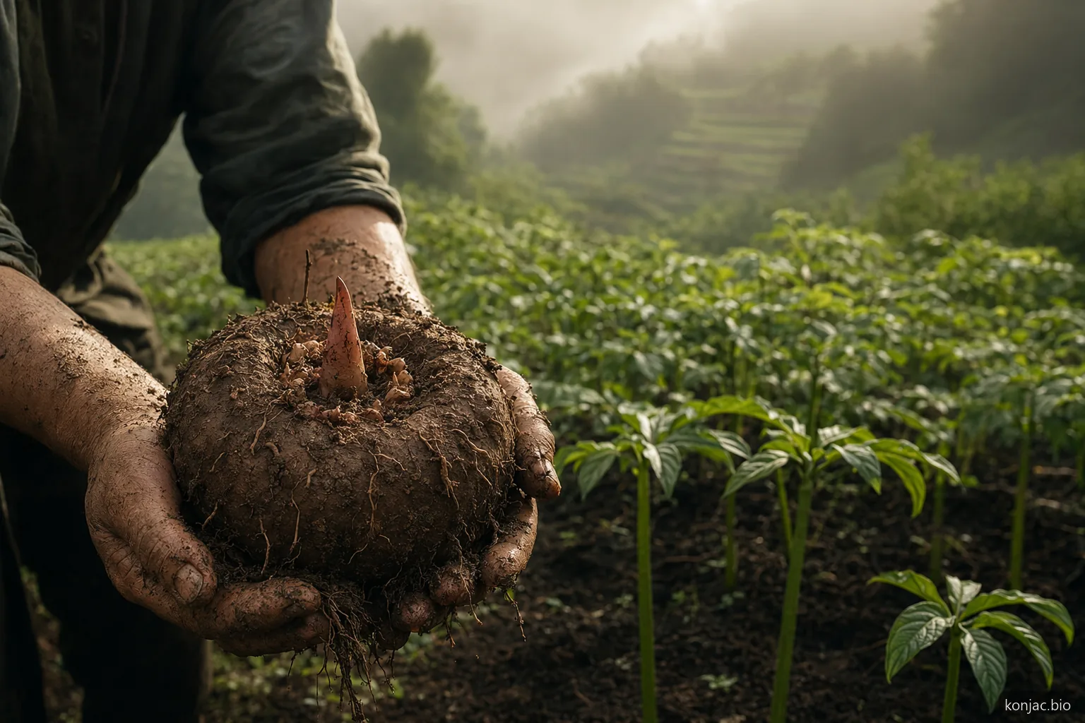 konjac for weight loss starts in cultivated corm fields, where quality fiber begins before processing.