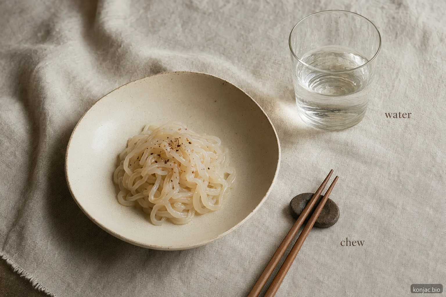 konjac noodles side effects are less likely when a small portion is eaten slowly with enough water nearby