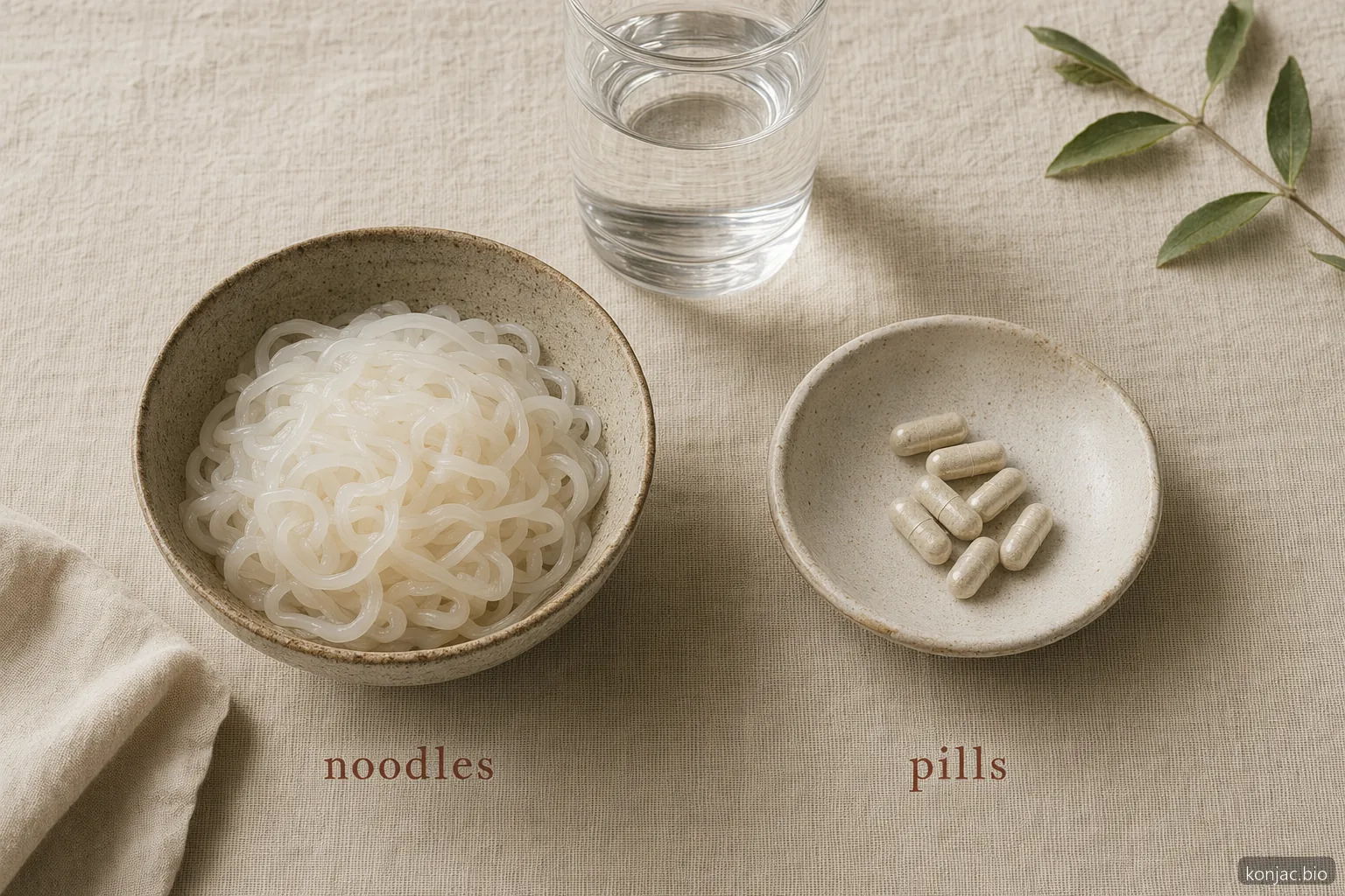 konjac root noodles side effects differ from capsules because concentrated glucomannan needs enough water to pass safely
