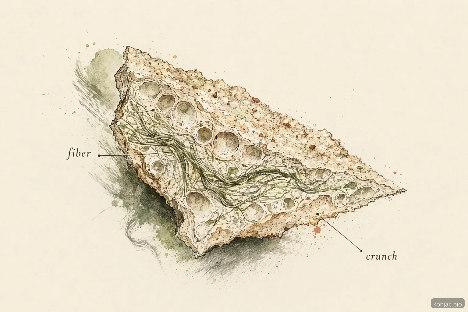 konjac chips balance soluble fiber and airy starch structure so the snack stays crisp without feeling heavy